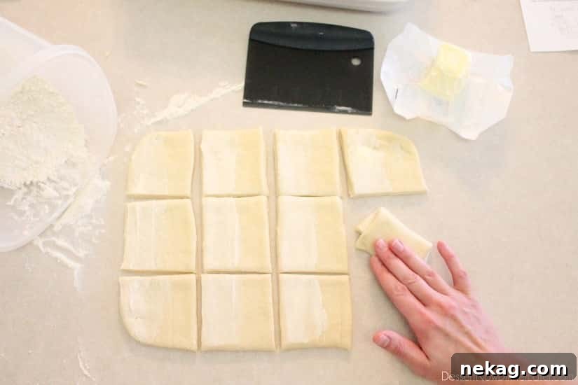 Folded Parker House rolls placed in a greased baking dish
