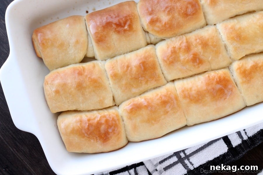 Close-up of a Parker House Dinner Roll, showing its soft, folded texture