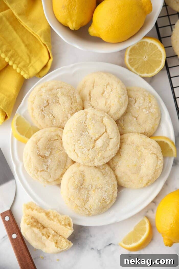 Zesty Lemon Cookie Delight 2 Lemon Cookies on a plate made like sugar cookies with lemon zest. A perfectly baked citrus dessert.