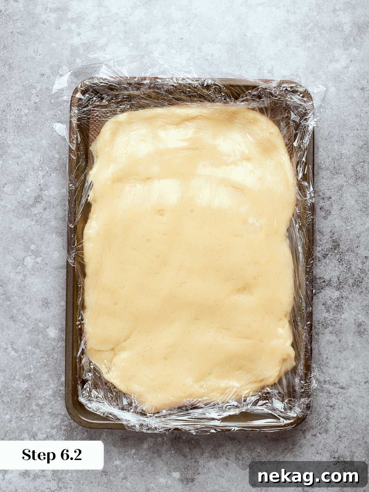 Sweet Puffs of Delight 14 Chilled pastry cream set and firm after refrigeration, ready to be reconditioned.