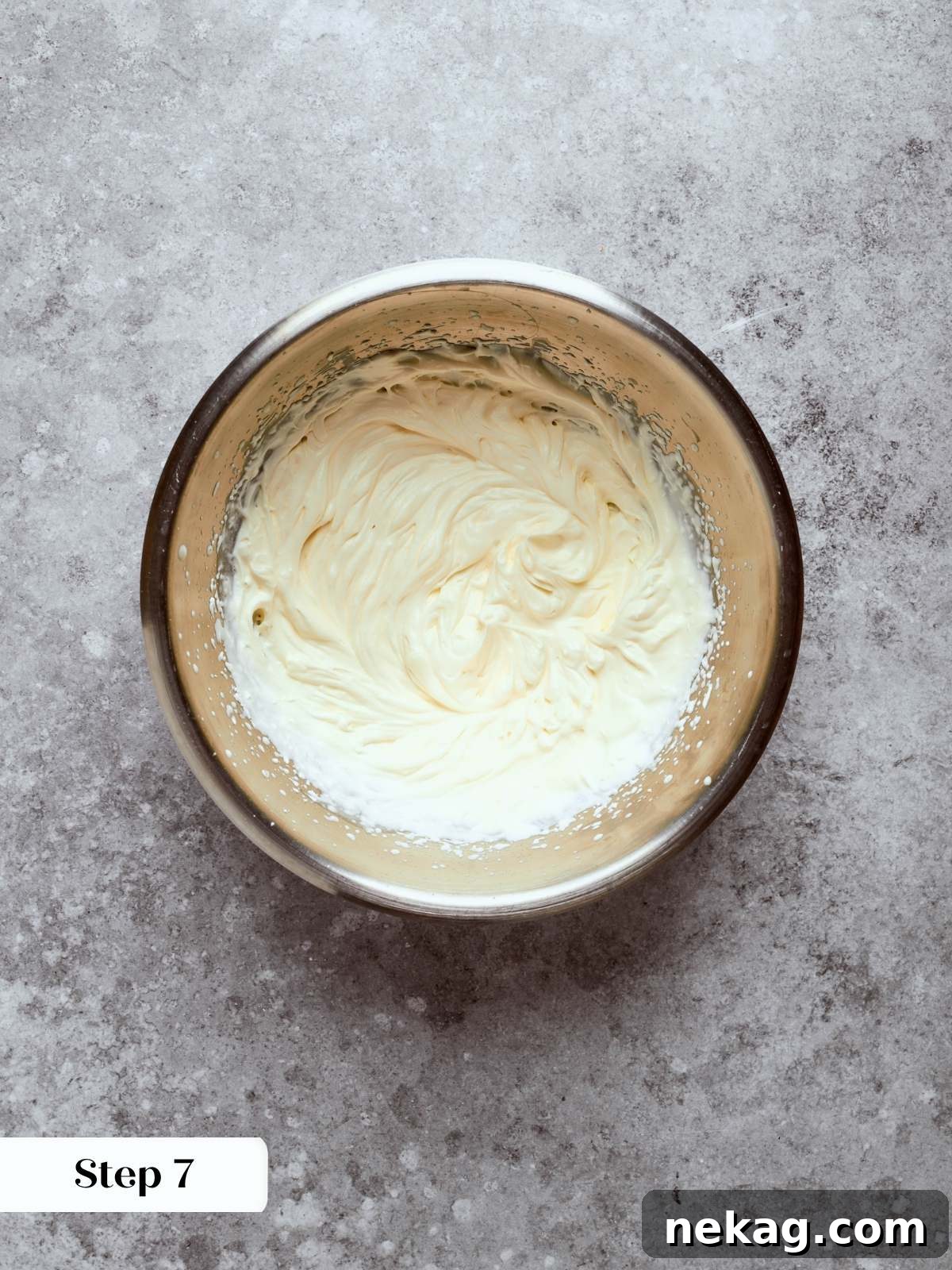 Sweet Puffs of Delight 27 creme legere whipped cream in silver bowl.