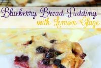 Lemon-Glazed Blueberry Bread Pudding Recipe