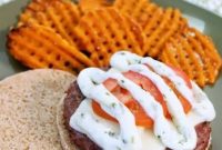 Caprese Burger with Garlic-Basil Aioli Recipe