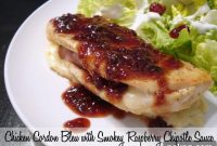 Smoky Raspberry Chipotle Chicken Cordon Bleu with Tangy Sauce