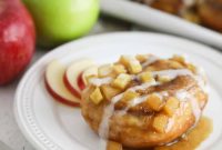 Caramel Apple Cinnamon Rolls with Brown Sugar Glaze