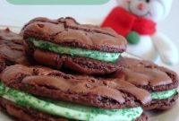Mint Chocolate Brownie Sandwiches with Creamy Creme de Menthe Filling