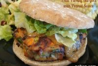 Thai-Style Turkey Burgers with Spicy Peanut Sauce