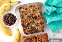 Chocolate Chip Banana Bread Recipe with Melted Chocolate Chunks