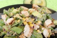 Chipotle Chicken Taco Salad Recipe with Creamy Avocado Dressing