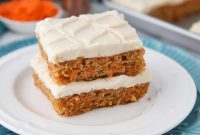 Chewy Carrot Cake Bars with Cream Cheese Frosting