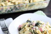 Creamy Ham and Cheese Pasta Bake with Golden Crust