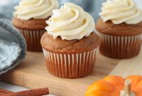 Moist Pumpkin Cupcakes with Cream Cheese Frosting
