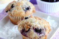 Coconut Blueberry Muffins with Lemony Streusel