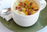 Creamy Loaded Baked Potato Soup Recipe with Bacon and Cheddar