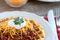 Cornbread Waffles with Hearty Chili Recipe