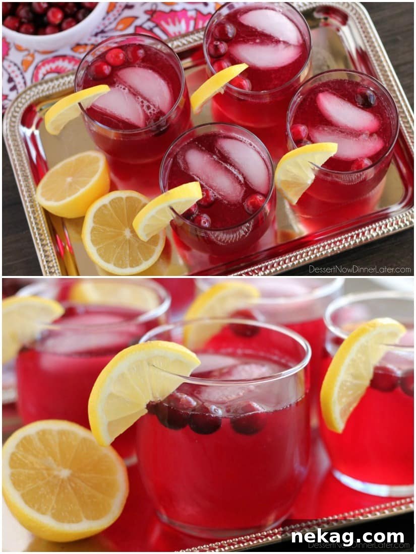 Sparkling Cranberry Punch Recipe for Parties and Holidays 5 Sparkling Cranberry Punch - the perfect beverage for a non-alcoholic party drink or mocktail with only 3 ingredients!