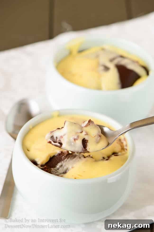 marsmallow fluff pudding with chocolate swirl