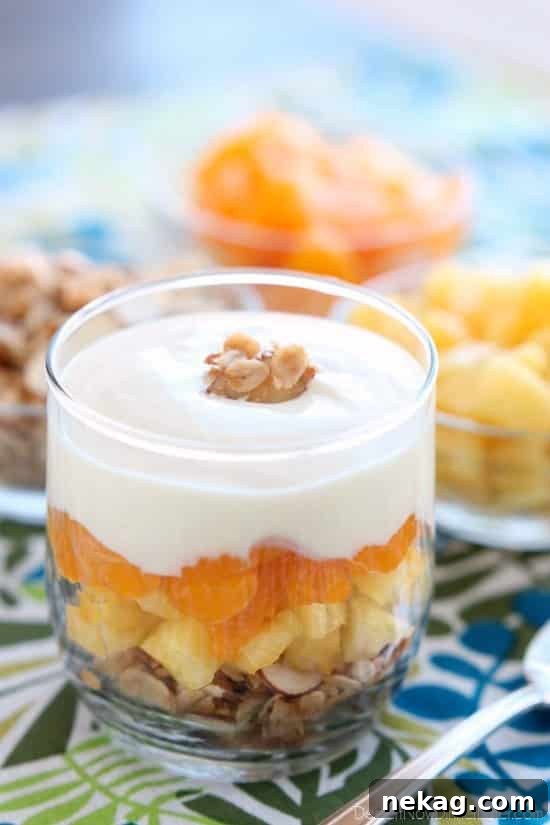 Tropical Dairy-Free Parfait Recipe for a Refreshing Breakfast 4 Close-up of dairy-free tropical parfait