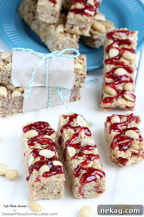 Peanut Butter and Jelly Granola Bars --- via @LifeMadeSweeter