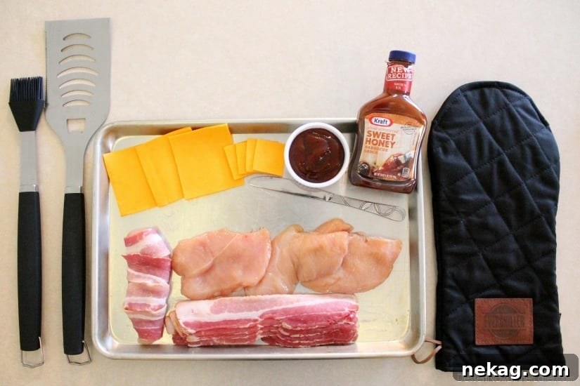 Ingredients for Barbecue Chicken with Bacon and Cheddar