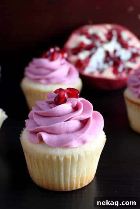 Cupcakes with Pomegranate Frosting (1)