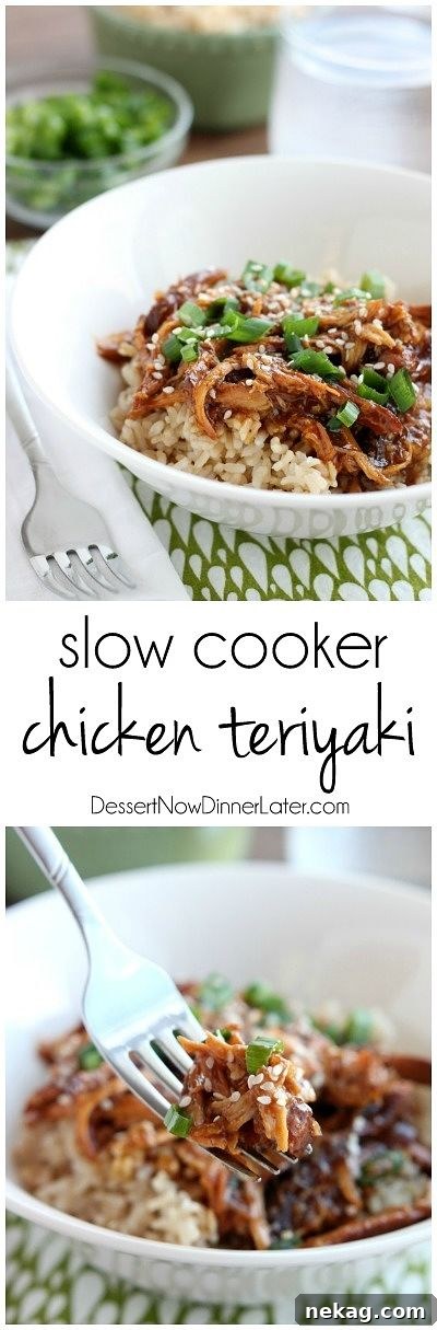 Slow Cooker Chicken Teriyaki Recipe — Tender, Sticky & Simple 6 Slow Cooker Chicken Teriyaki cooks while you are away and tastes authentic! A great excuse to have Japanese at home!