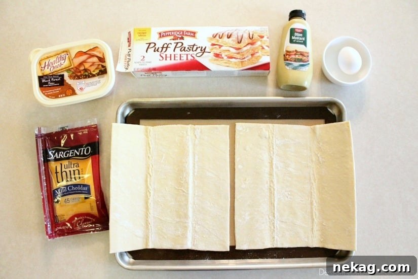 Ham and Cheese Pockets - ingredients