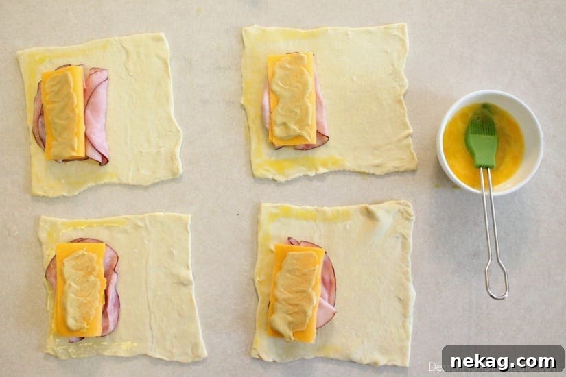 Ham and Cheese Pockets - step 2