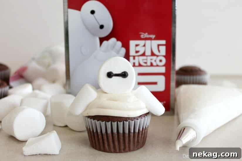 Baymax Cupcakes: Big Hero 6-Themed Treats for Parties 12 Baymax Cupcake Tutorial {Big Hero 6}