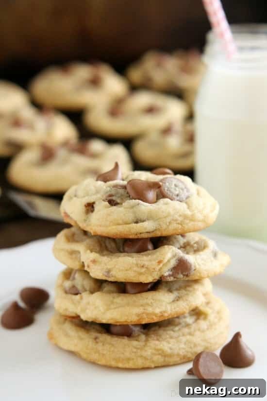 Chewy Soft-Baked Chocolate Chip Cookies Recipe 4 These Soft Baked Chocolate Chip Cookies include a special ingredient to make them perfectly thick, chewy, and soft! Plus tips and techniques for baking the best chocolate chip cookies!