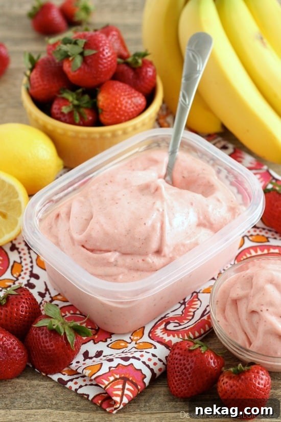With only 5 ingredients and 5 minutes or less in the food processor (or blender), you can have this healthy Instant Strawberry Banana Frozen Yogurt!
