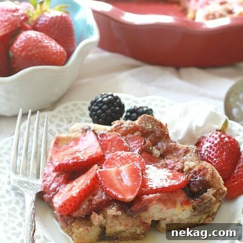 Strawberry Cream Cheese French Toast Casserole Recipe 4 Strawberry Cream Cheese French Toast Bake Casserole makes a delicious & easy breakfast or brunch