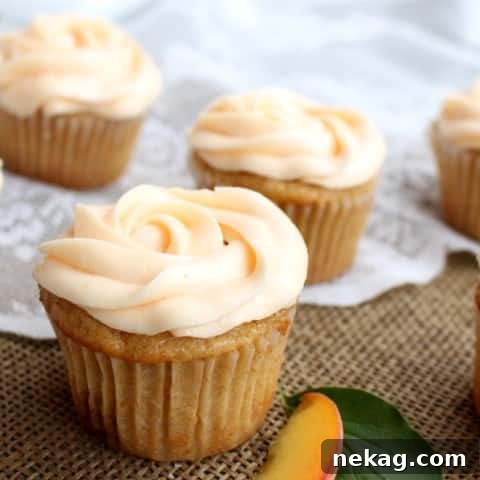 Brown Butter Peach Cupcakes