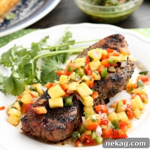 Chimichurri Steak with Pineapple Salsa