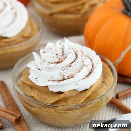Silky Pumpkin Mousse Recipe for Fall Desserts 5 This lightened up Pumpkin Mousse is gluten and dairy free, and full of pumpkin spices! Perfect for a healthier Thanksgiving or fall dessert!