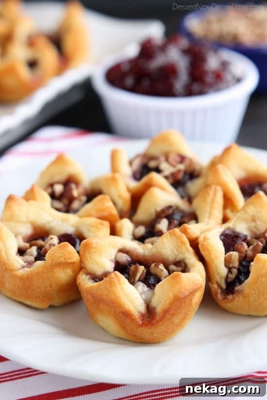 Cranberry Brie Bites: Festive Appetizers with Puff Pastry 2 Cranberry Brie Bites are an easy 4-ingredient appetizer for your holiday party. Plus they taste amazing!