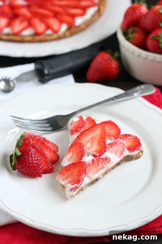 Strawberry and Greek Yogurt Tart Recipe for Fresh Summer Dessert 4 This Strawberry Greek Yogurt Tart is a delicious and healthy Valentine's Day dessert! It's even healthy enough to eat for breakfast too!