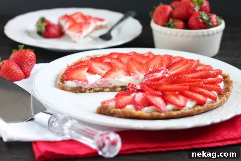 Strawberry and Greek Yogurt Tart Recipe for Fresh Summer Dessert 5 This Strawberry Greek Yogurt Tart is a delicious and healthy Valentine's Day dessert! It's even healthy enough to eat for breakfast too!