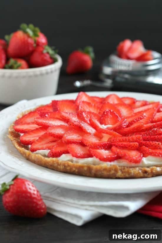 Strawberry and Greek Yogurt Tart Recipe for Fresh Summer Dessert 6 This Strawberry Greek Yogurt Tart is a delicious and healthy Valentine's Day dessert! It's even healthy enough to eat for breakfast too!