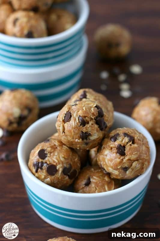 Peanut Butter Oatmeal Cookie Granola Bites via A Kitchen Addiction