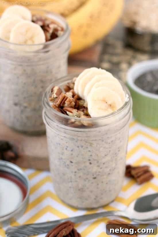 Banana Bread Overnight Oats Recipe for Quick Breakfast 3 Bananas, cinnamon, and pecans combine in these overnight oats to create a delicious banana bread inspired, protein-packed breakfast.