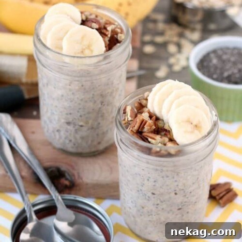 Banana Bread Overnight Oats Recipe for Quick Breakfast 6 Bananas, cinnamon, and pecans combine in these overnight oats to create a delicious banana bread inspired, protein-packed breakfast.