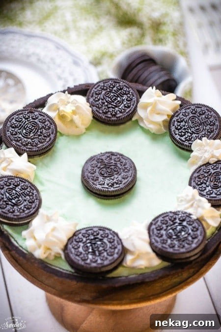 No Bake Chocolate Mint Oreo Pie