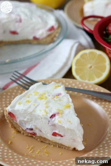 No Bake Strawberry Lemon Cream Pie