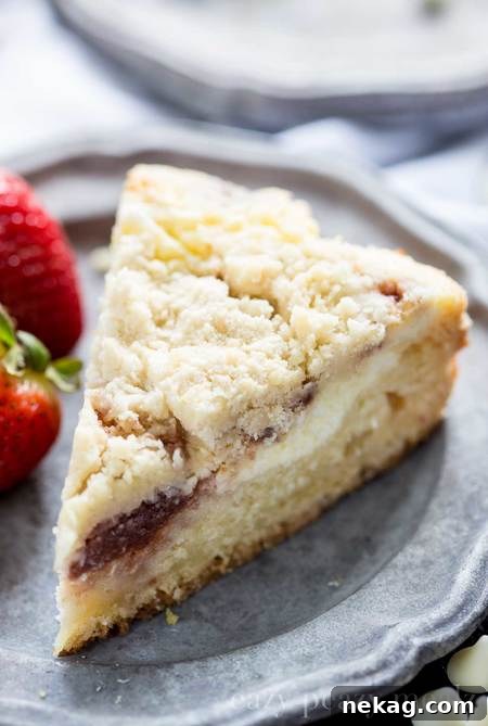 White Chocolate Strawberry Cream Cheese Coffee Cake