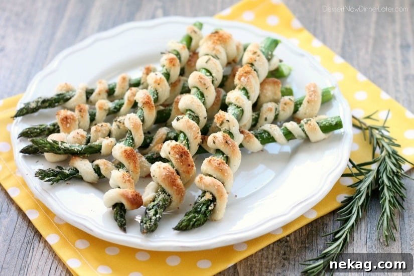 Easy and elegant, this wrapped asparagus is a delicious and light spring appetizer.