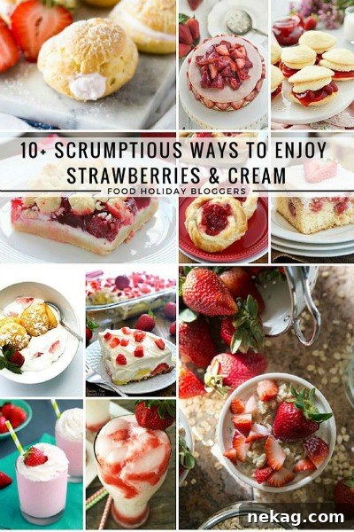 Strawberries and Cream Crumb Bars | More Strawberries & Cream Desserts 8 10+ Scrumptious Ways to Enjoy Strawberries & Cream // Food Holiday Bloggers