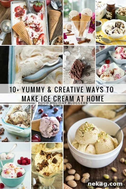No-Churn Chocolate Chip Cookie Dough Ice Cream (Plus 10 More Recipes) 8 10 Yummy & Creative Ways to Make Ice Cream At Home // Food Holiday Bloggers