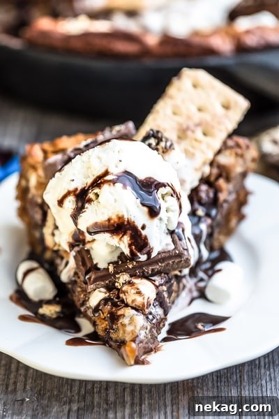 Nutella Stuffed S'mores Skillet Cookie // Life Made Sweeter
