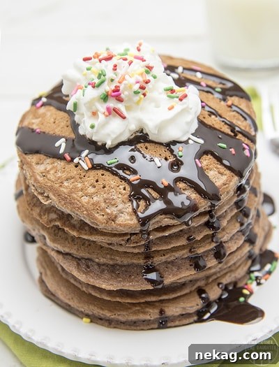 Brownie Batter Pancakes // Like Mother Like Daughter